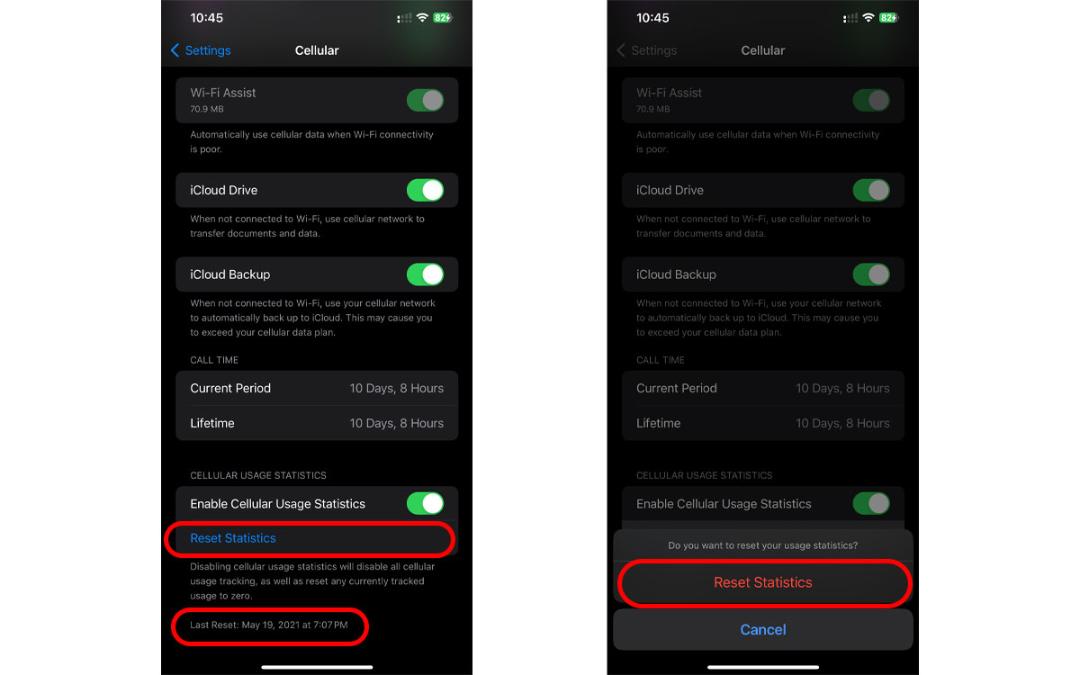 ریست گزارش مصرف اینترنت سیمکارت