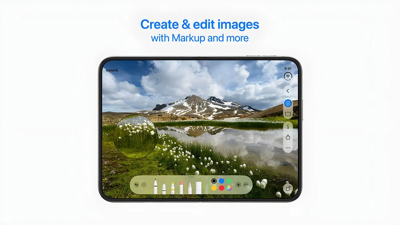رابط کاربری ابزار ویرایش تصویر Markup در گوشی آیفون دوئو
