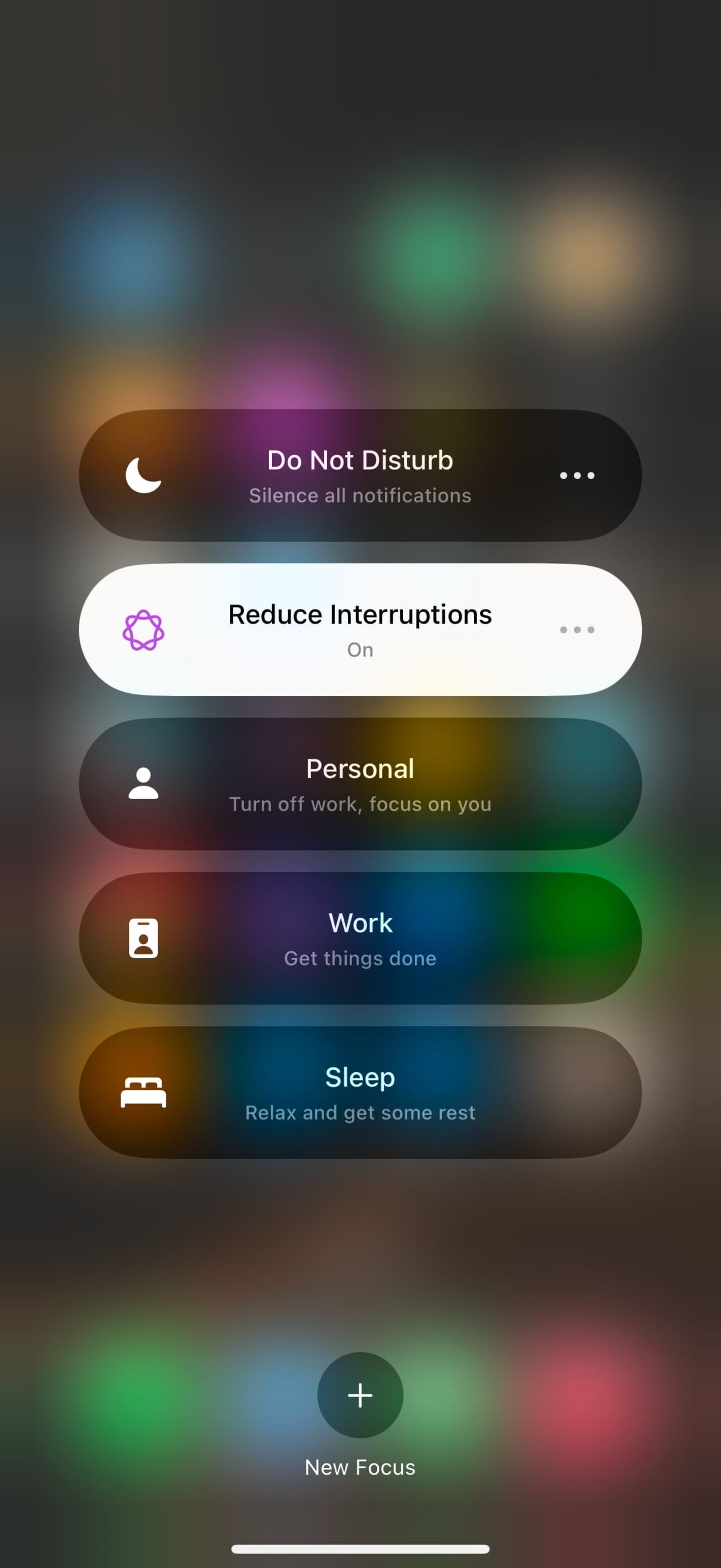 حالت فوکوس Reduce Interruptions در آیفون 