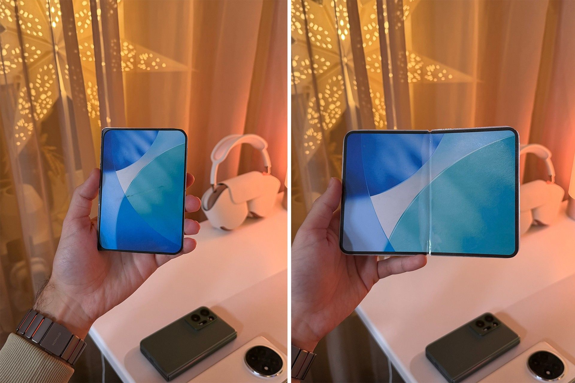 ماکت آیفون تاشو در دست یک کاربر