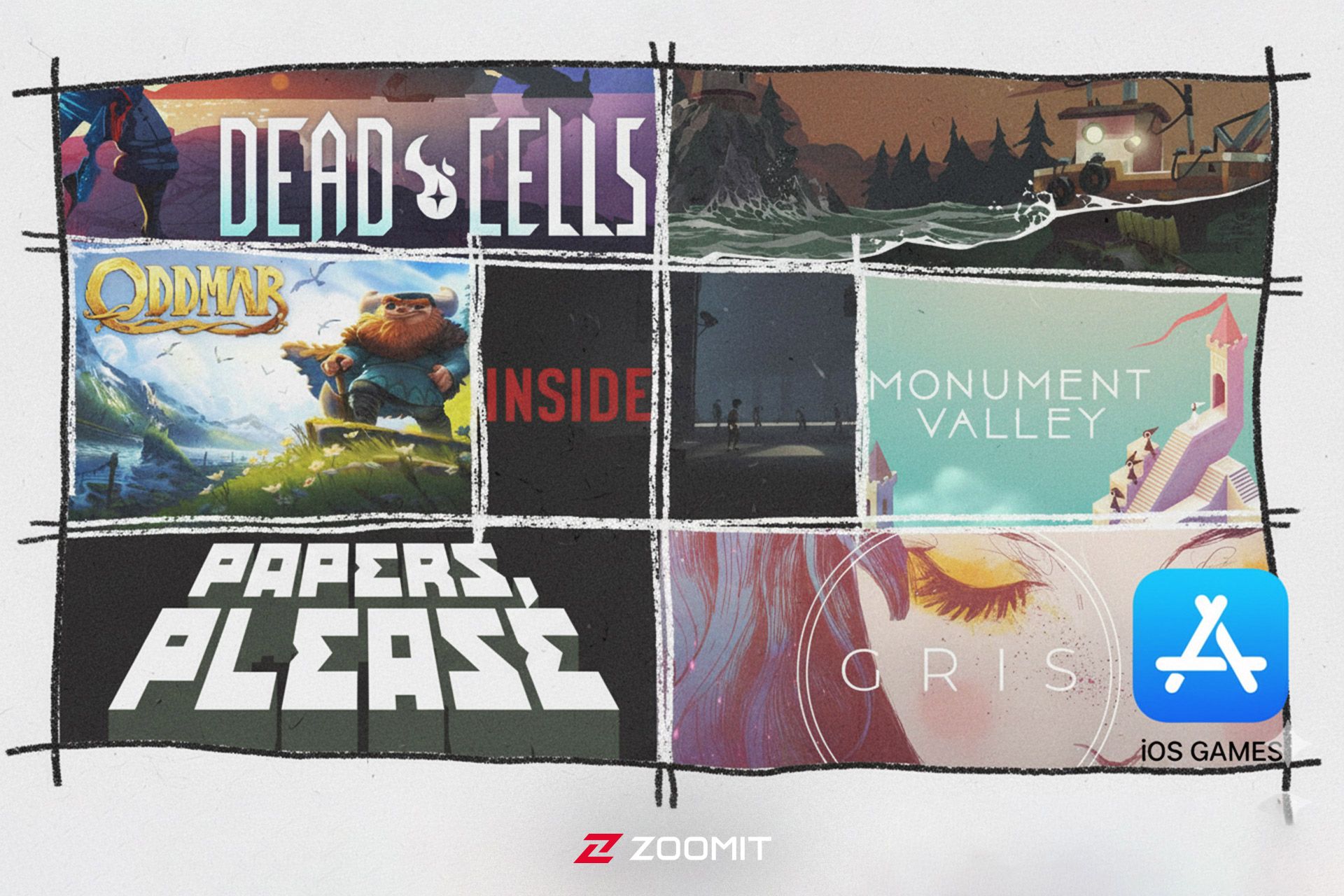 پوستر هفت بازی معرفی شده در مقاله به صورت کلاژ در کنار هم