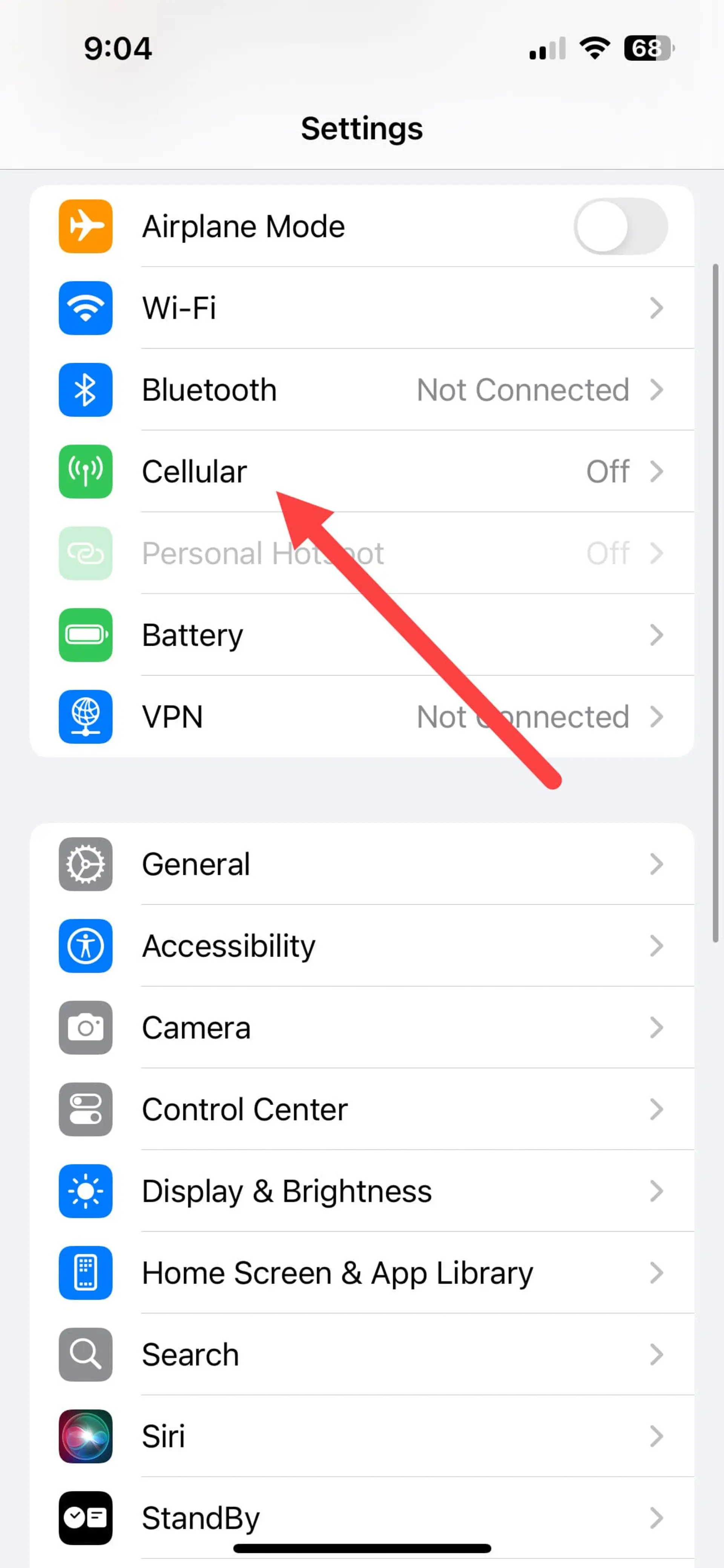 تنظیمات Cellular آیفون