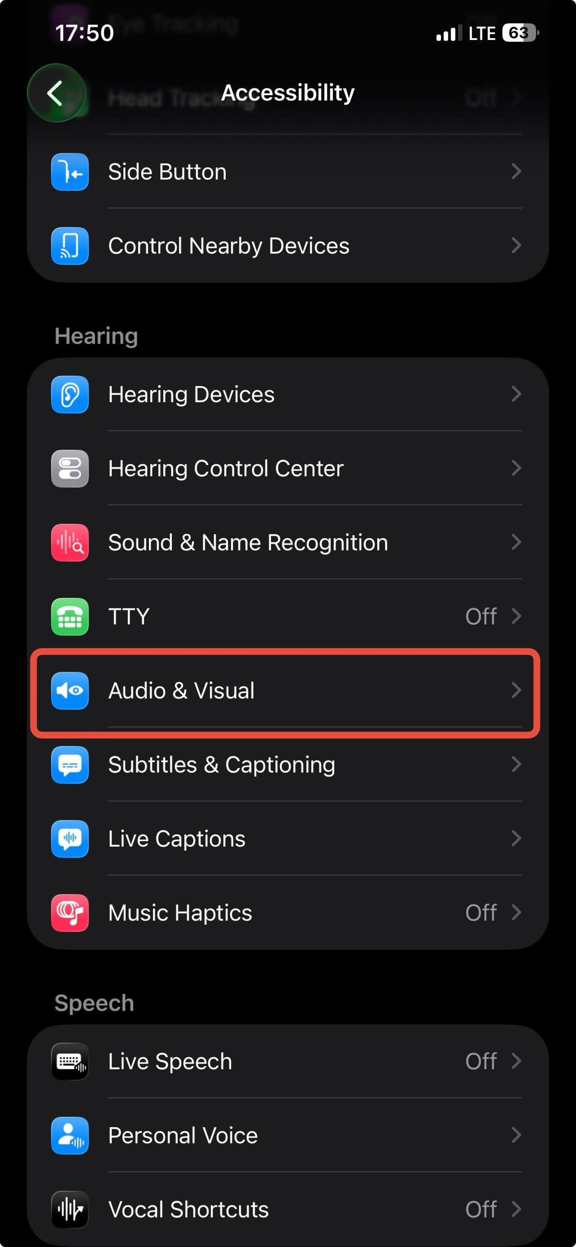 بخش Accessibility آیفون