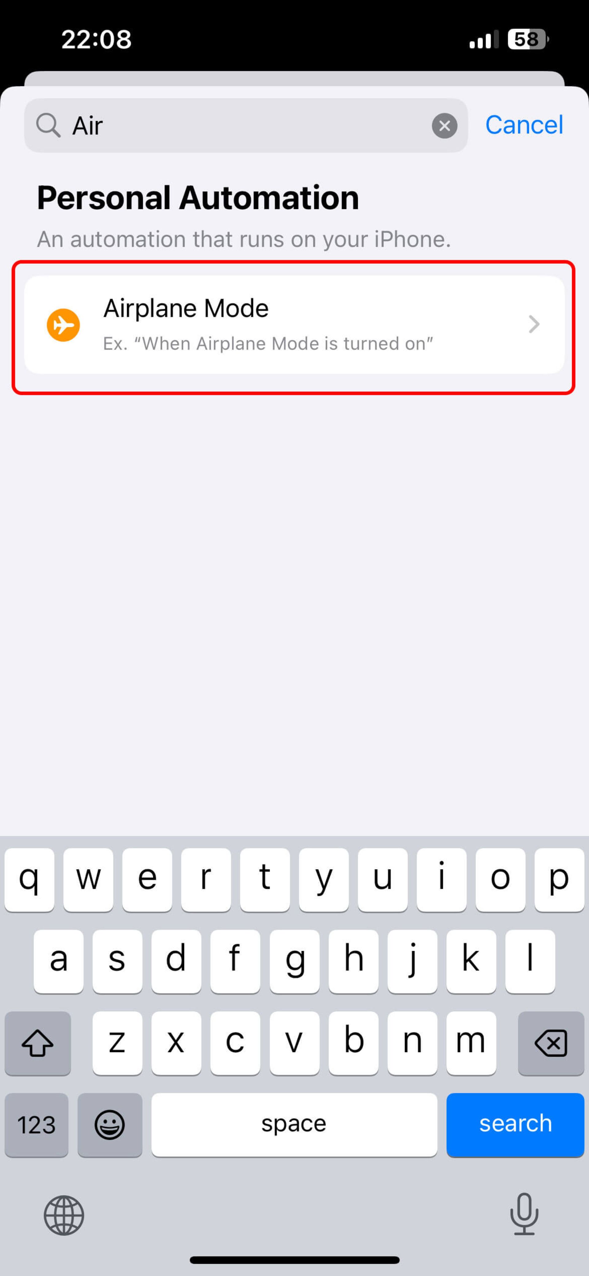 جست و جو افزودن Airplane Mode