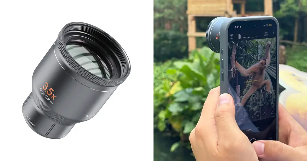 لنز ۳٫۵ برابر SuperZoom نصب‌شده روی گوشی آیفون برای عکاسی