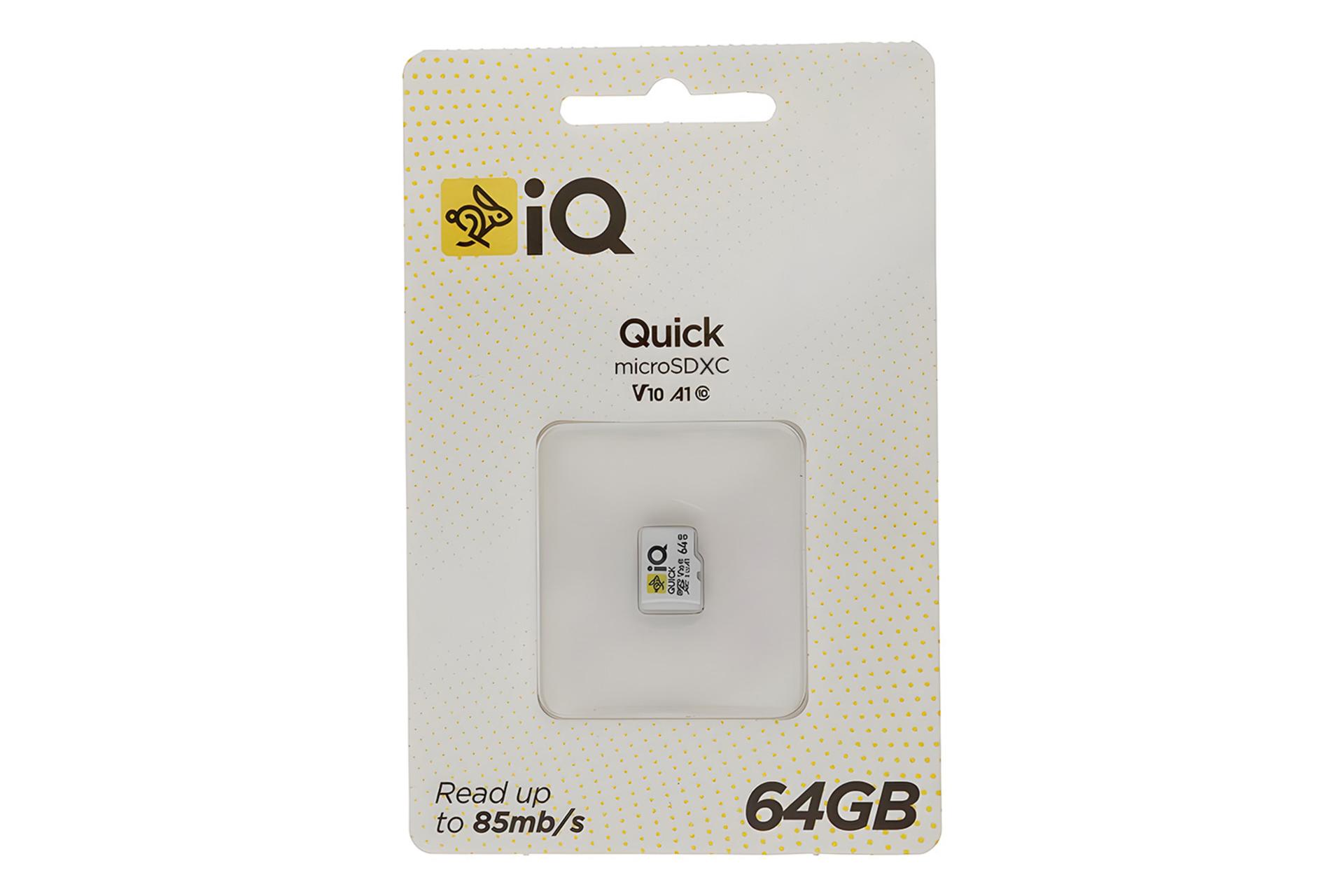 جعبه کارت حافظه آی کیو iQ Quick microSDXC Class 10 UHS-I U1 64GB
