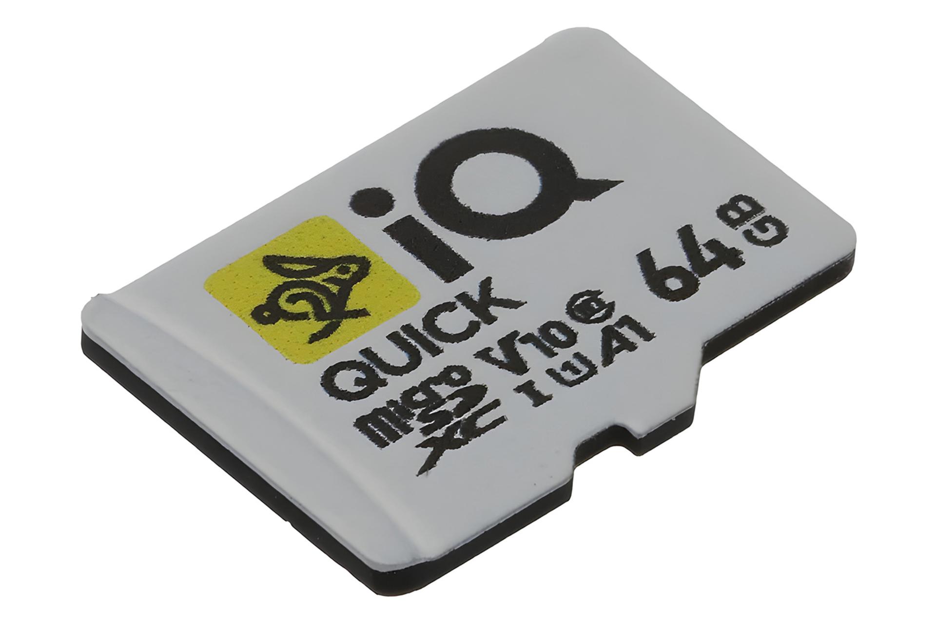 نمای کناری کارت حافظه آی کیو iQ Quick microSDXC Class 10 UHS-I U1 64GB