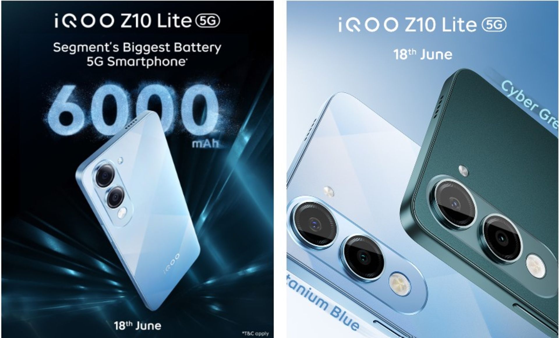 آیکو Z10 لایت در رنگ آبی و سبز