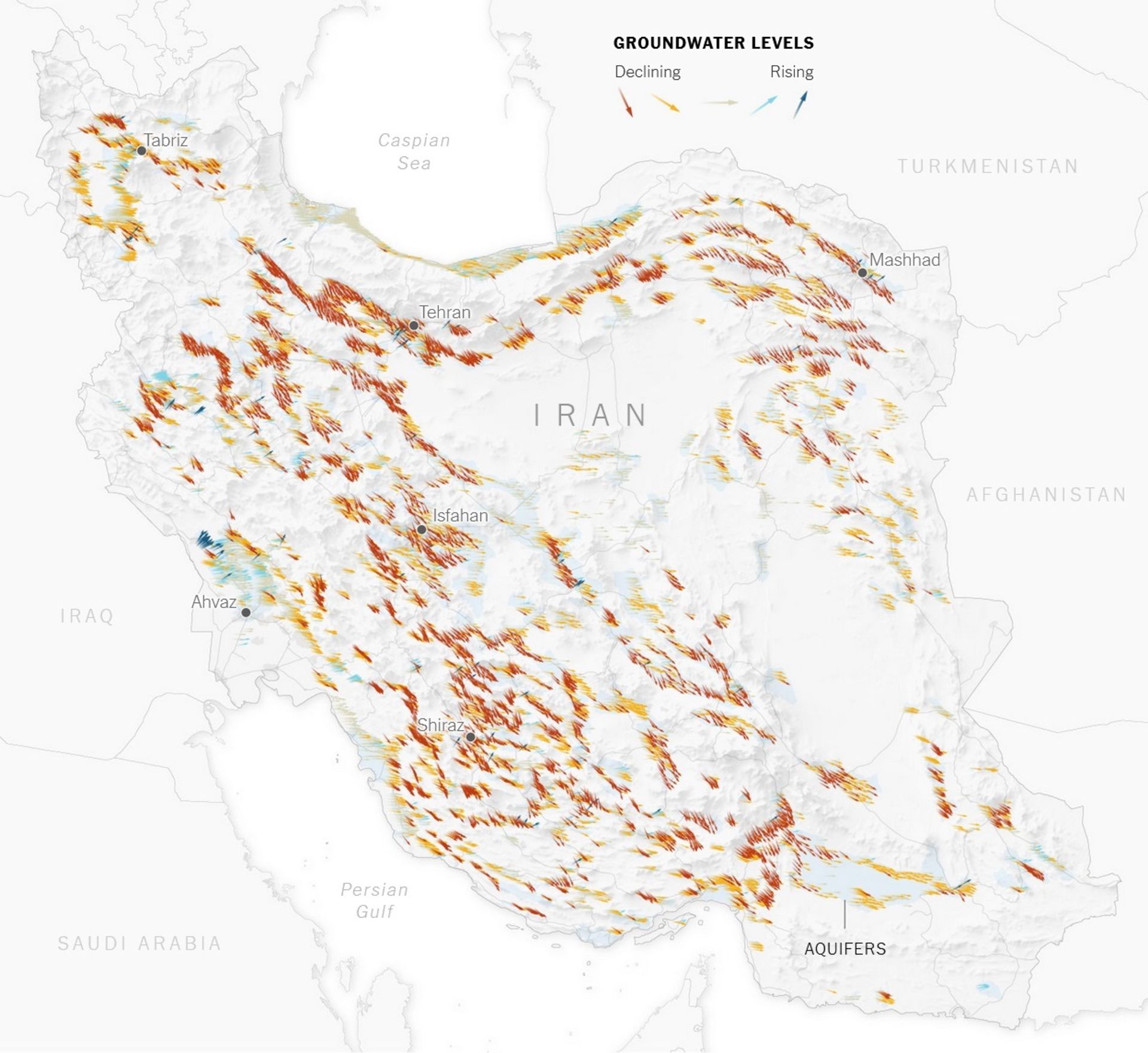 وضعیت آب‌های زیرزمینی در ایران