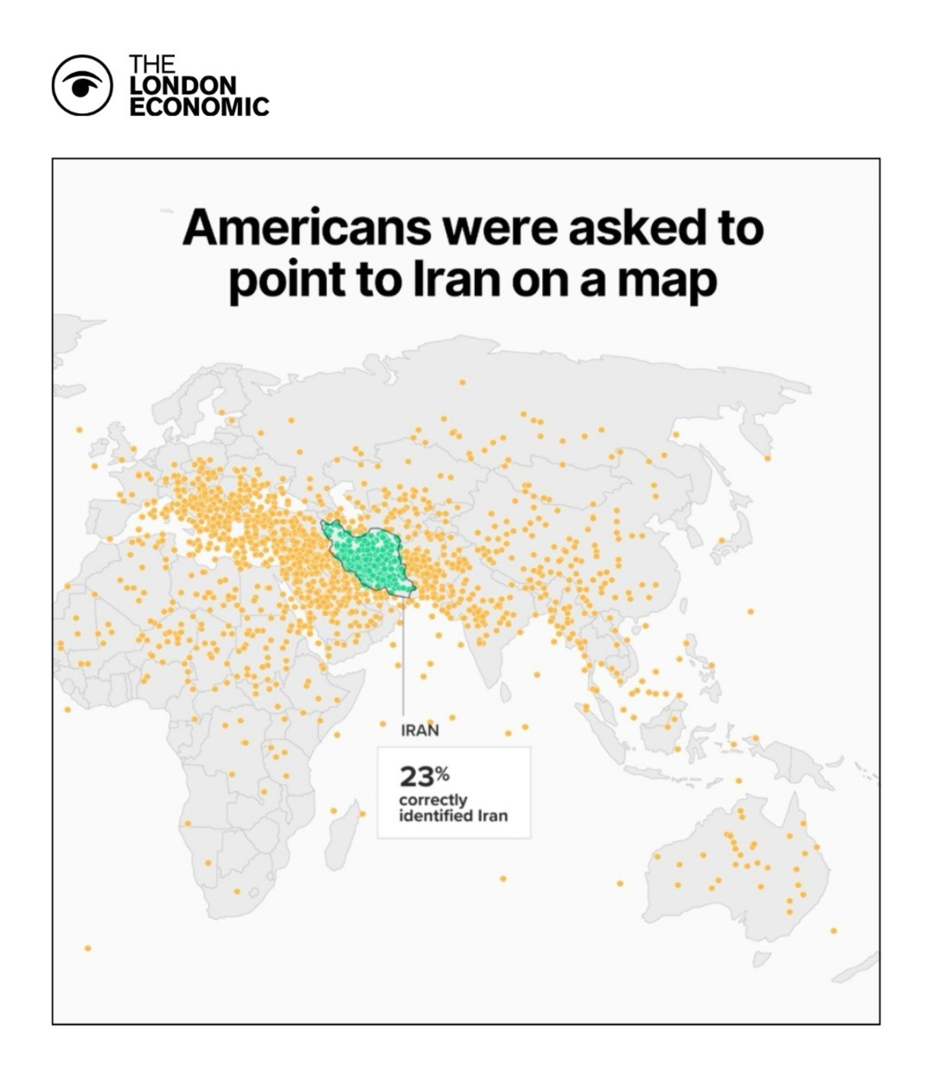 نمای نقطه‌ای از نتیجه‌ی نظرسنجی نقشه‌ی ایران