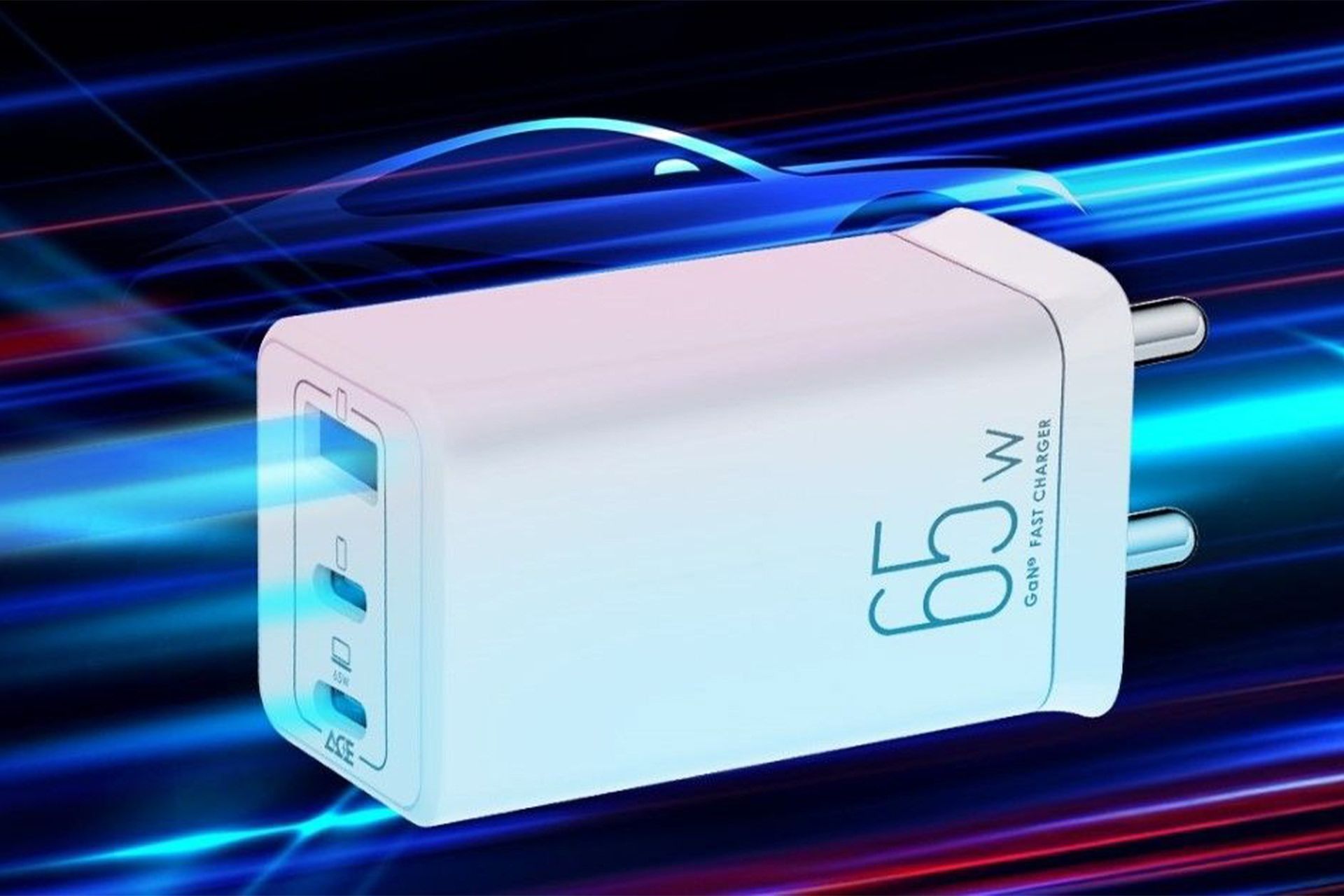 شارژر VOLTX 65W ایتل در رنگ سفید