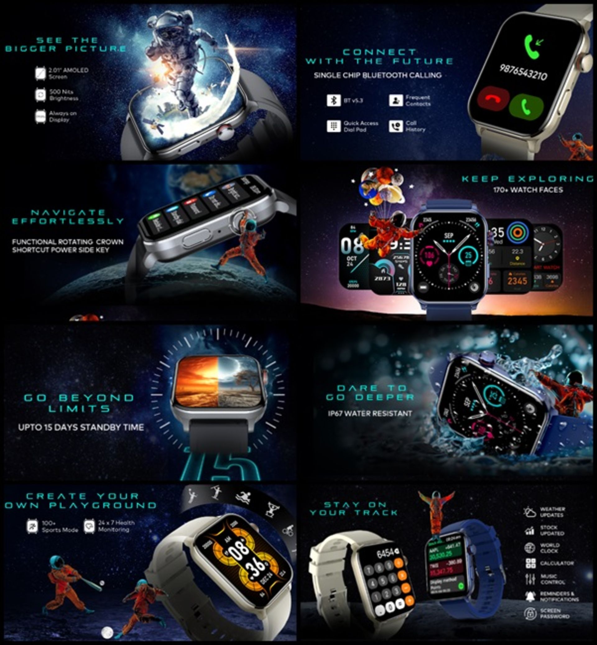 پوستر قابلیت‌های ساعت هوشمند آیکون ۳