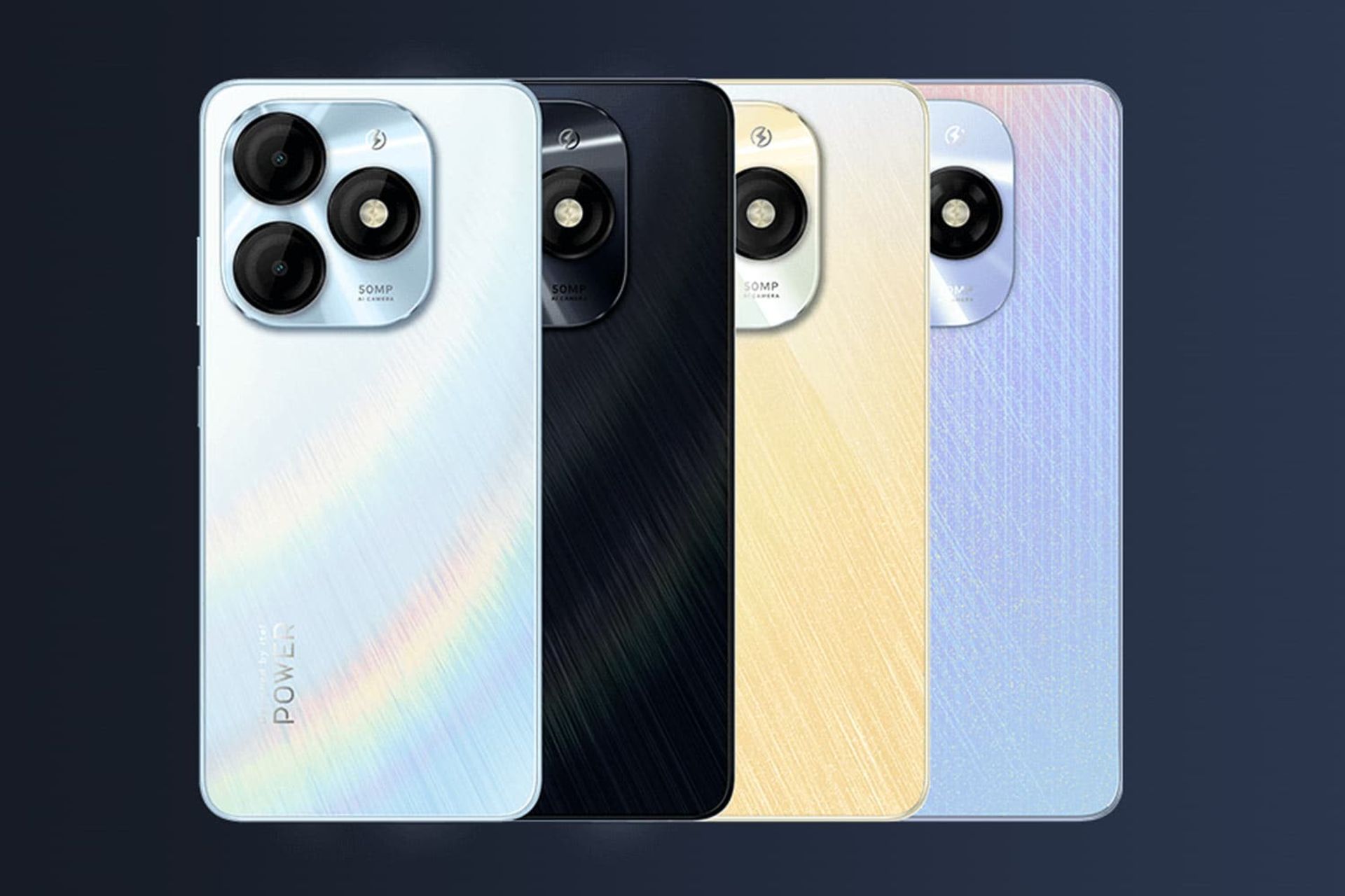 پنل پشتی گوشی ایتل P55 در چهار رنگ آبی، مشکی، طلایی و ارغوانی