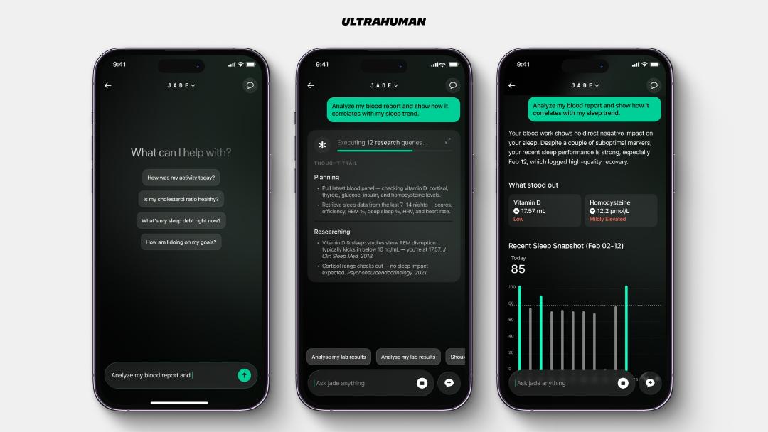 اپ سلامتی Jade روی نمایشگر آیفون