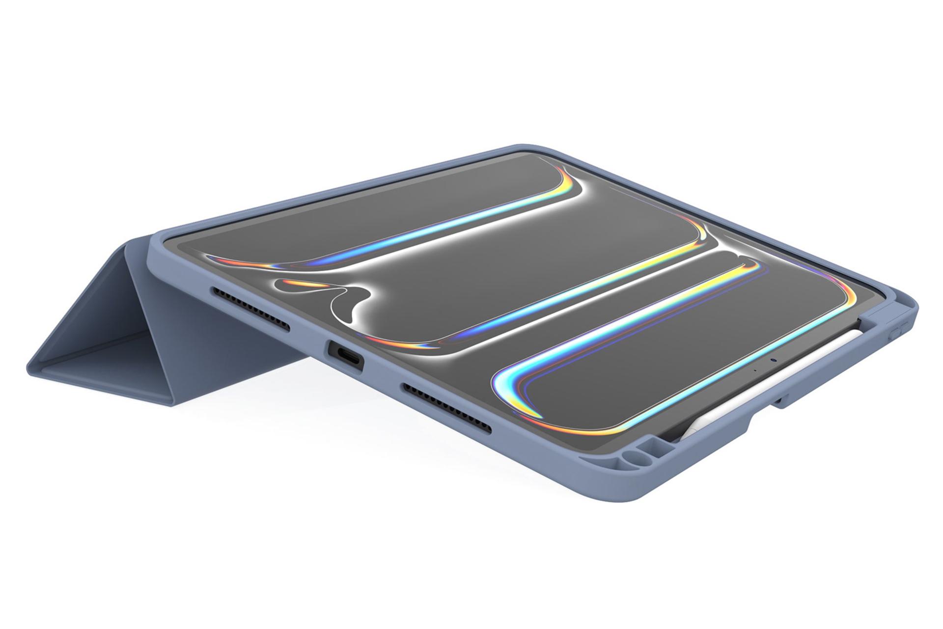 نمای کنار قاب تبلت کیف کلاسوری جی سی پال مدل DuraPro Protective Folio مناسب اپل iPad Pro 11 2024