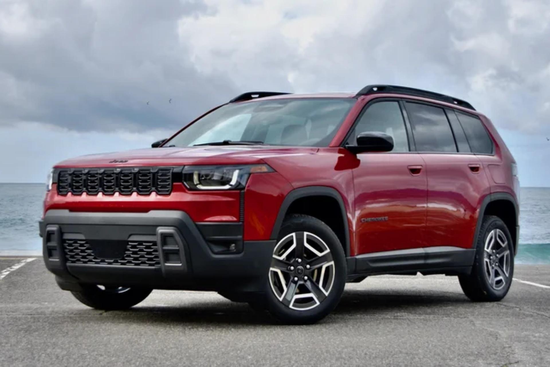 نمای سه‌چهارم جلویی جیپ چروکی ۲۰۲۶