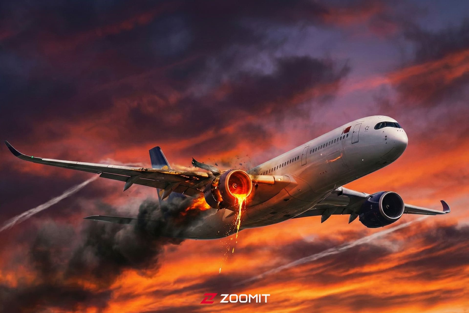 تصویر کانسپت از ذوب شدن موتور هواپیما