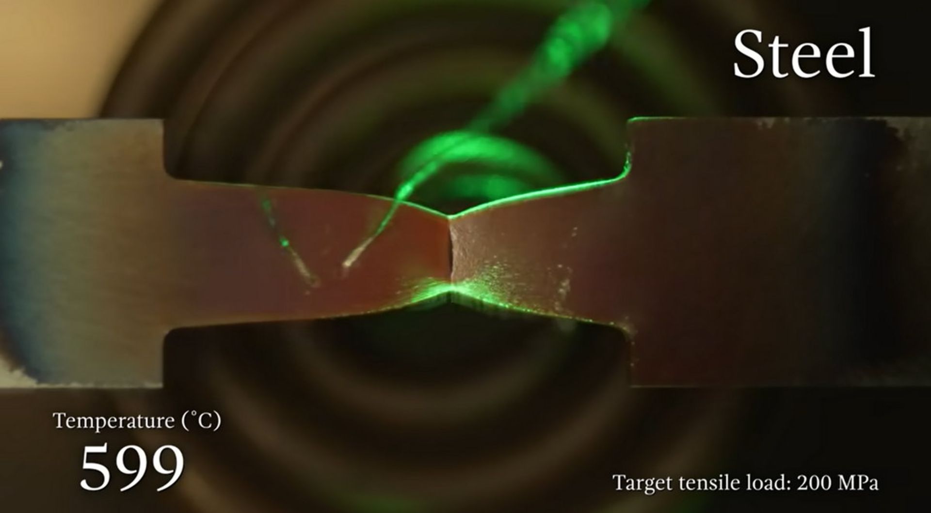 پدیده خزش در فولاد معمولی در دمای ۵۹۹ درجه