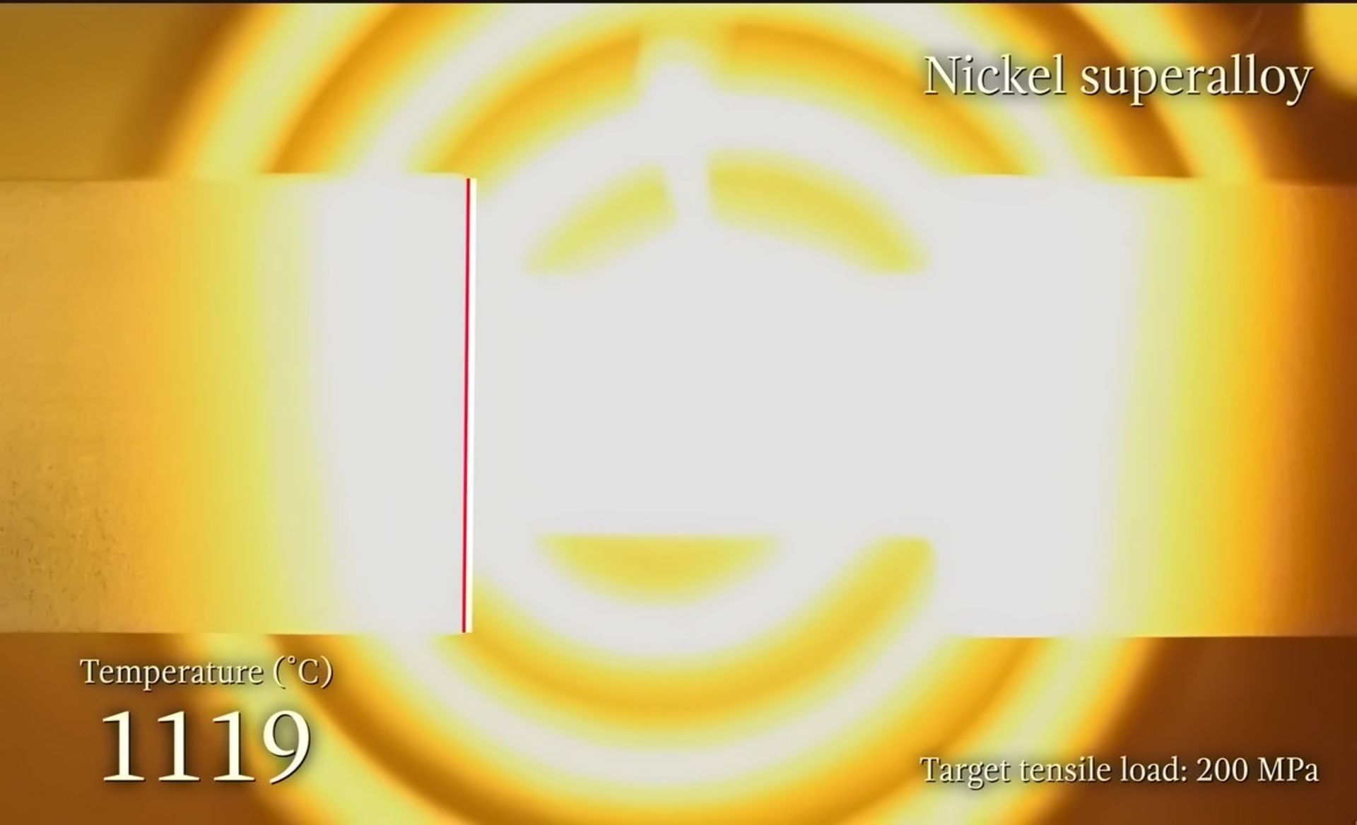 تست گرما روی سوپر آلیاژ نیکل در دمای ۱۱۹۹ درجه