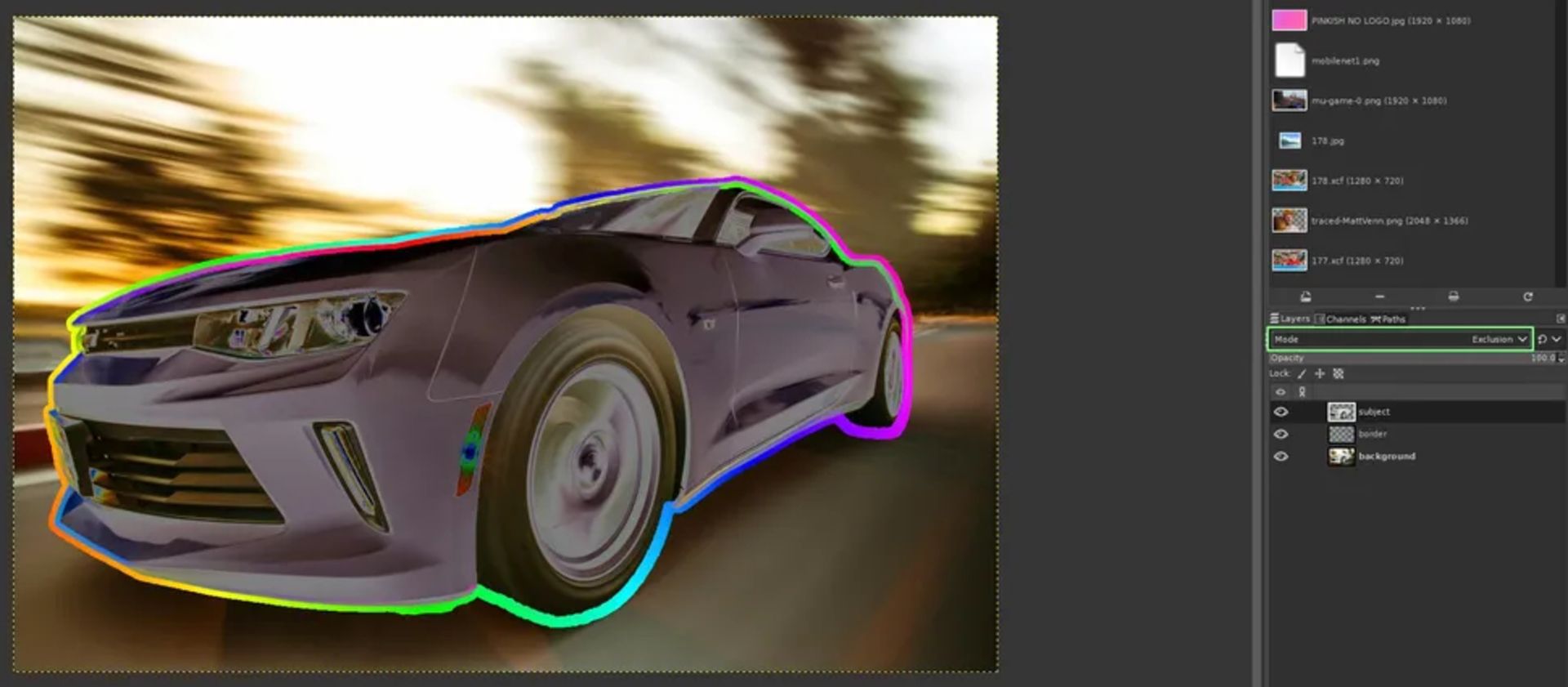 انتخاب Mode برای عکس در گیمپ