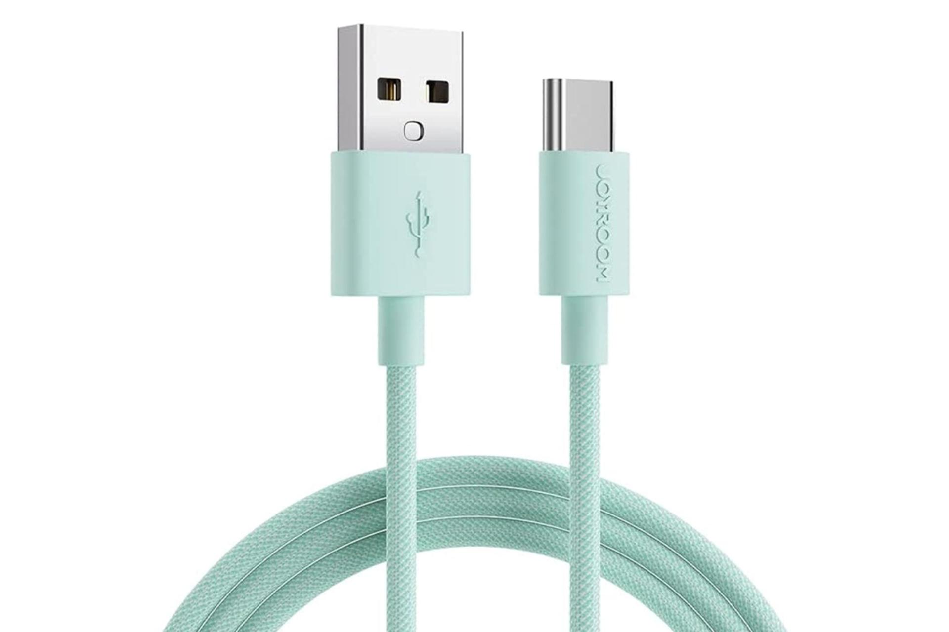 کابل شارژ USB جوی روم Type-A به Type-C مدل JR-M13 با طول 2 متر رنگ سبز