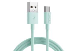کابل شارژ USB جوی روم Type-A به Type-C مدل JR-M13 رنگ سبز
