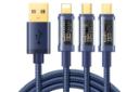 کابل شارژ USB جوی روم Type-A به Type-C+Micro-USB+Lightning مدل S-1T3015A5 با طول 1.2 متر