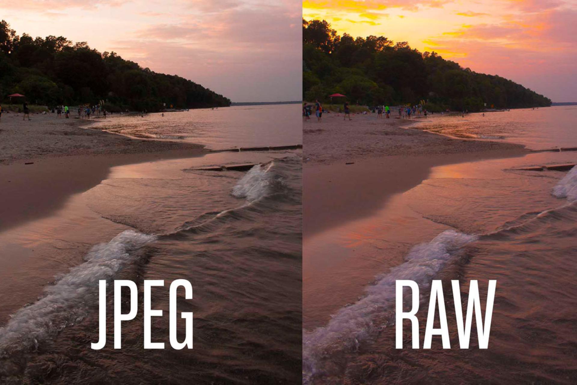 خروجی فرمت jpeg در برابر raw