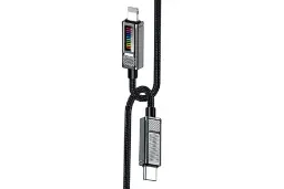 کابل شارژ USB کاکوسیگا Type-C به Lightning مدل KSC-986 با طول 1.2 متر