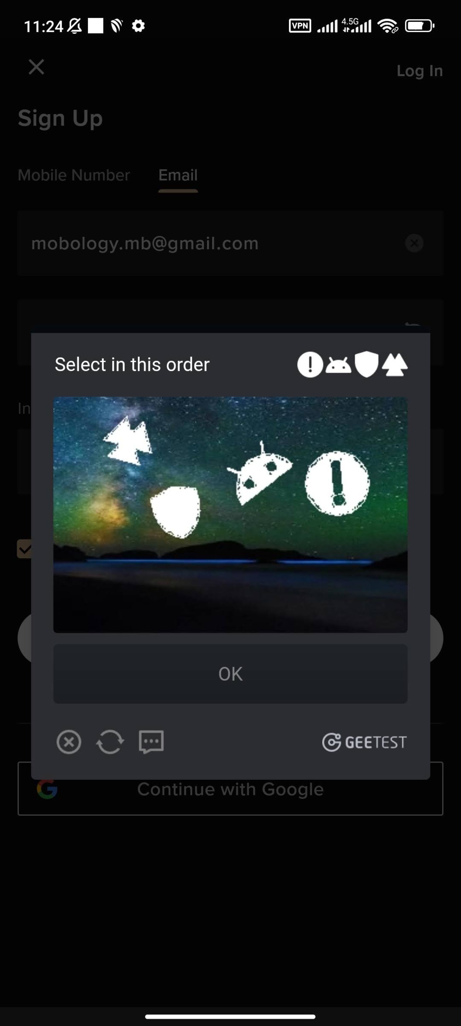 حل کپچای KCEX برای ثبت نام
