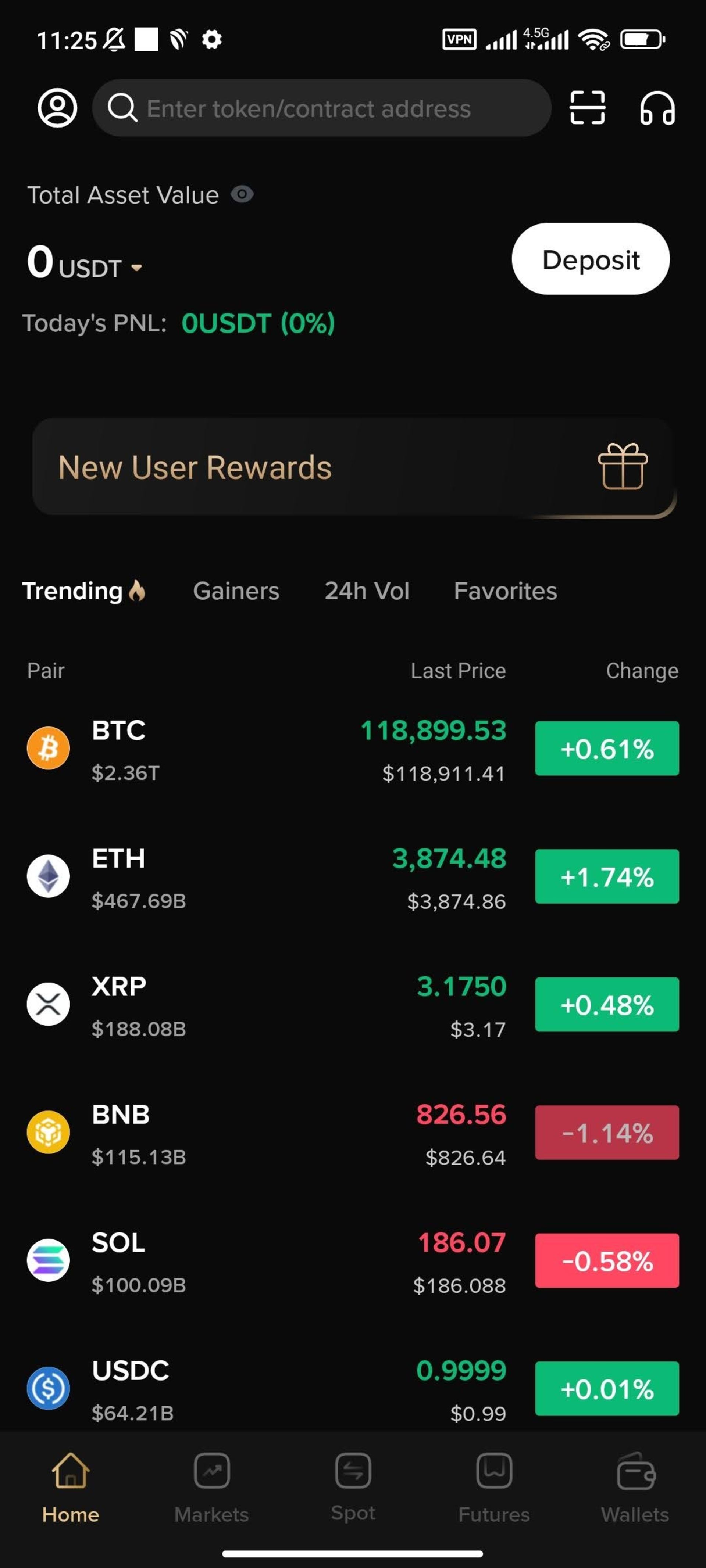 صفحه اصلی KCEX پس از ثبت نام