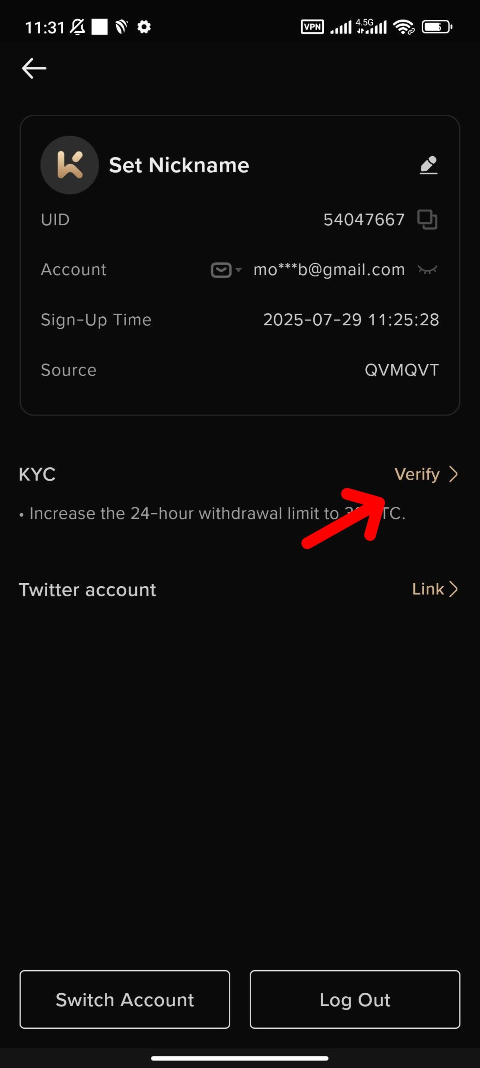 KYC در صرافی KCEX