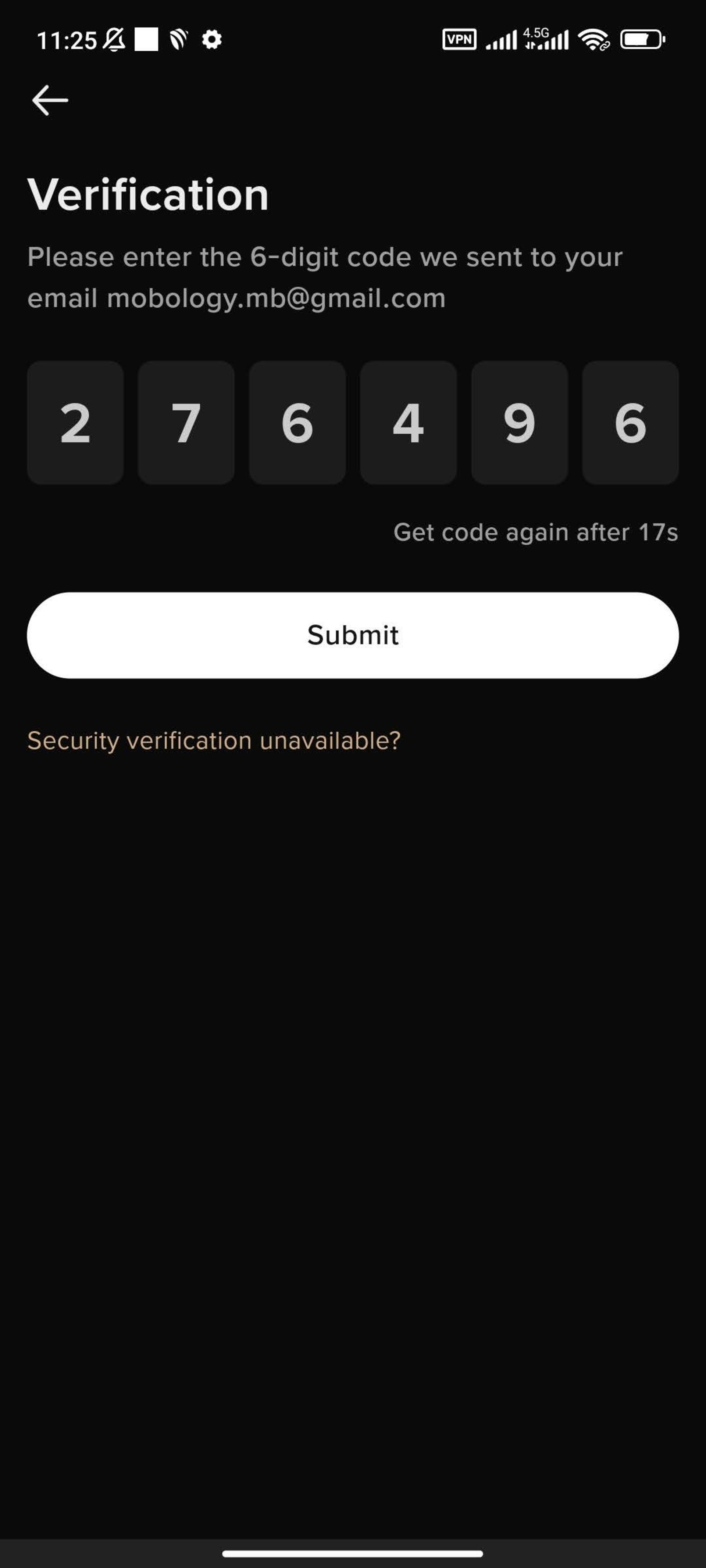 وارد کردن کد تأیید ثبت نام KCEX