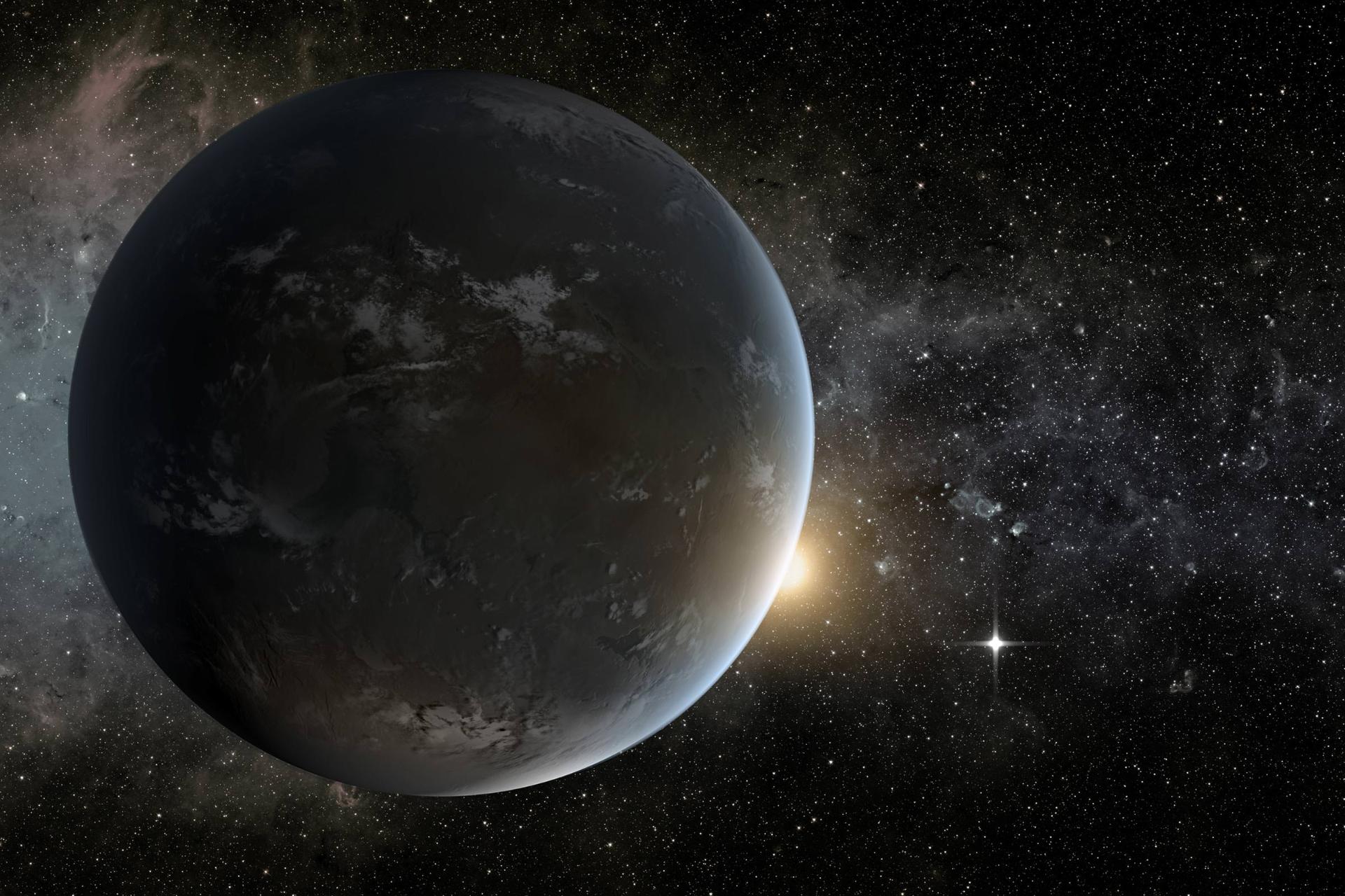 تصویر هنری از سیاره ابرزمین کپلر 62F