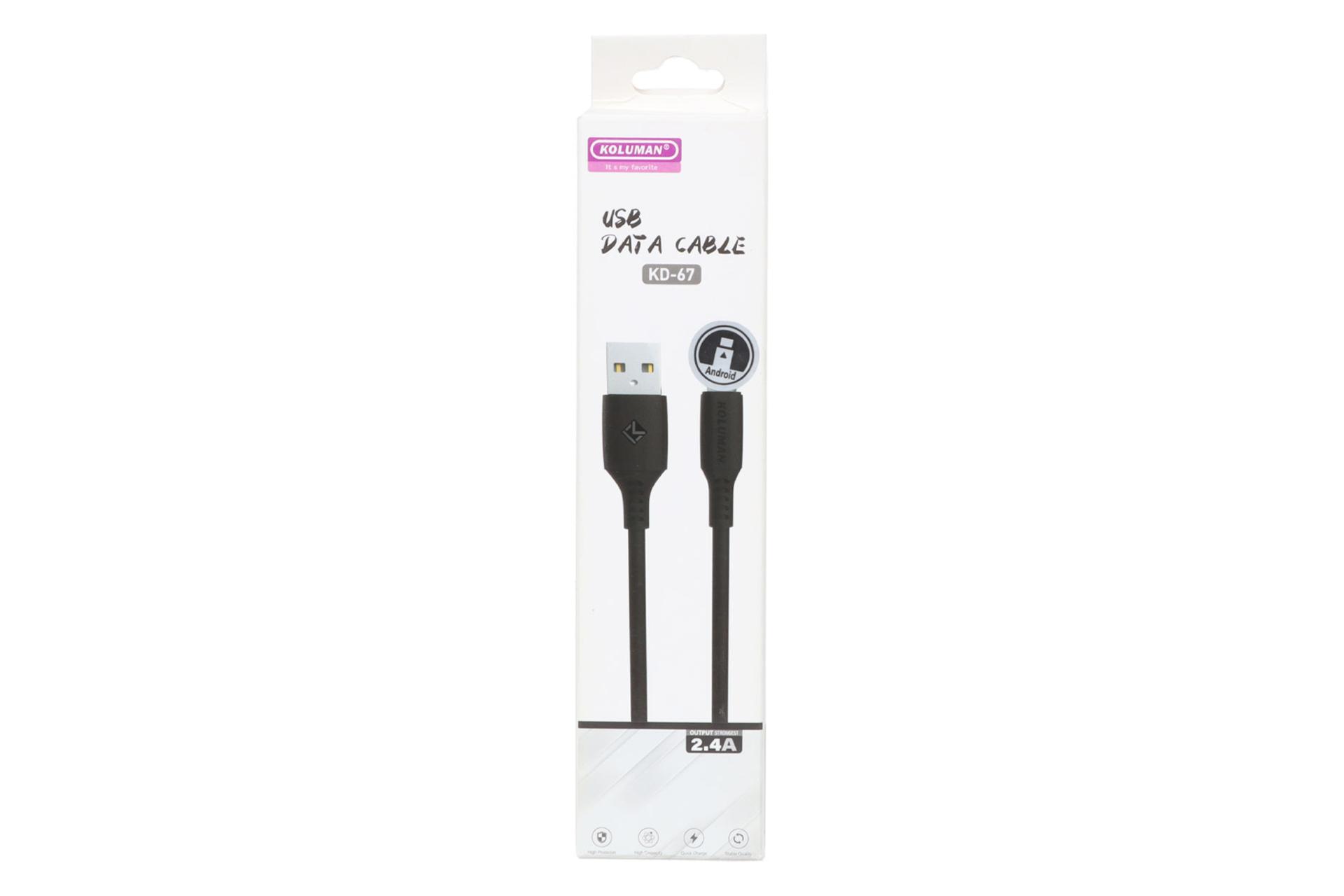 جعبه کابل شارژ USB کلومن Type-A به Micro-USB مدل KD-67 با طول 1 متر