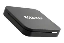 نمای نیمرخ اندروید باکس کلومن TV BOX PRO با نمایش لبه سمت راست و لوگوی پنل بالا