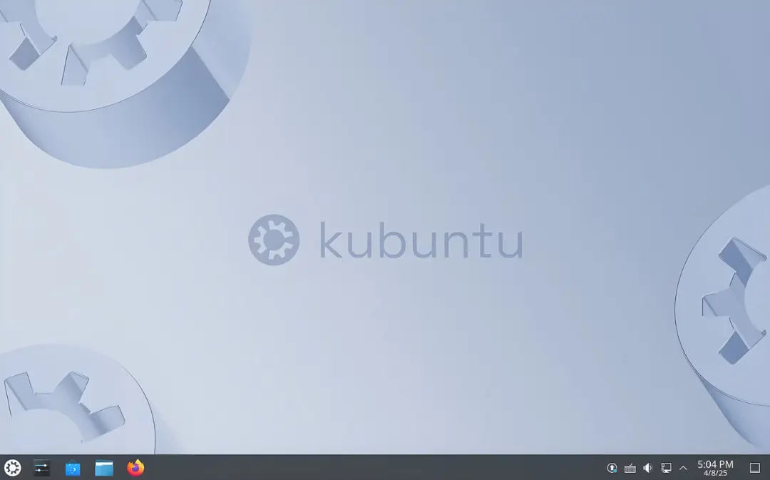 پس‌زمینه دسکتاپ توزیع لینوکس کوبونتو (Kubuntu) با طرح چرخ‌دنده
