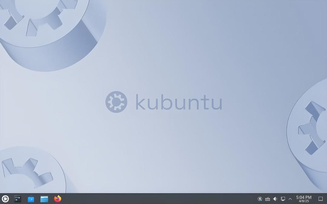 پس‌زمینه دسکتاپ توزیع لینوکس کوبونتو (Kubuntu) با طرح چرخ‌دنده