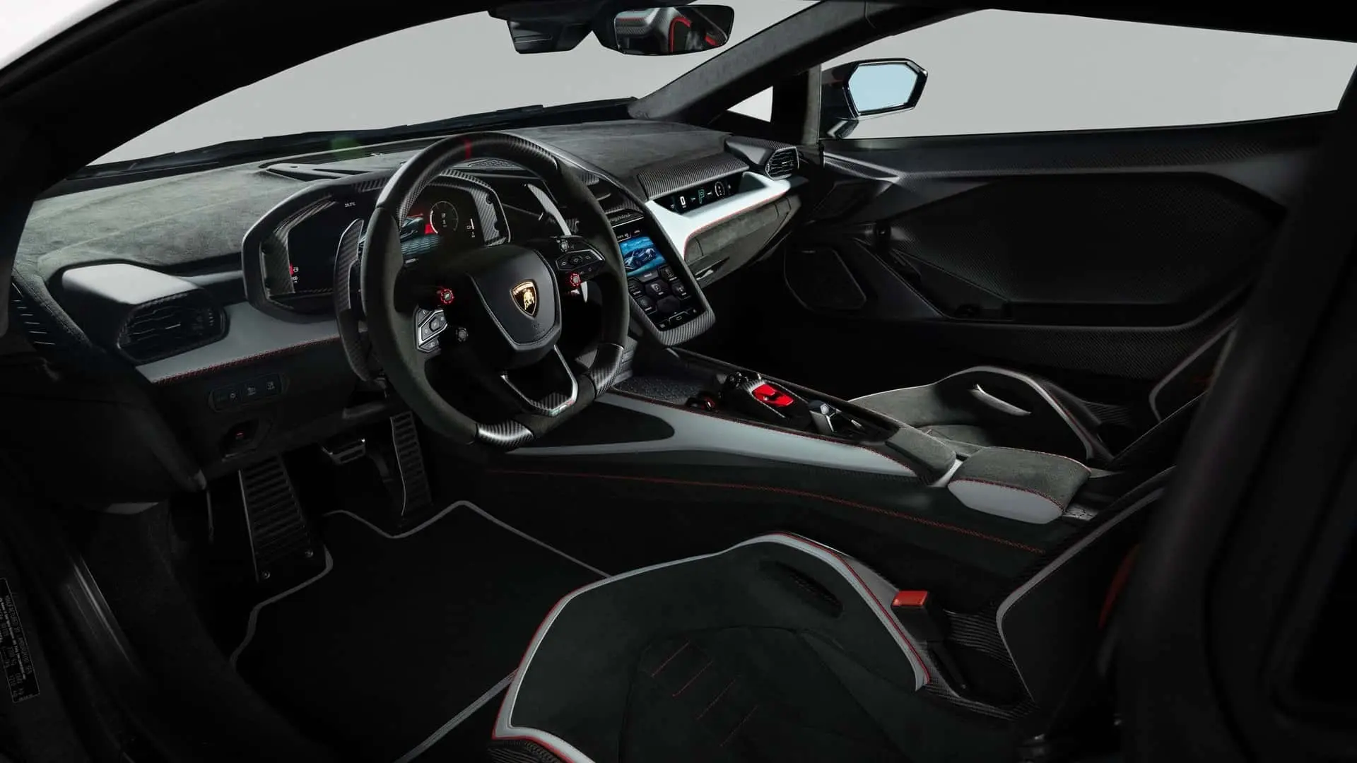طراحی کابین و داشبورد خودروی لامبورگینی روئلتو (Lamborghini Revuelto) SV