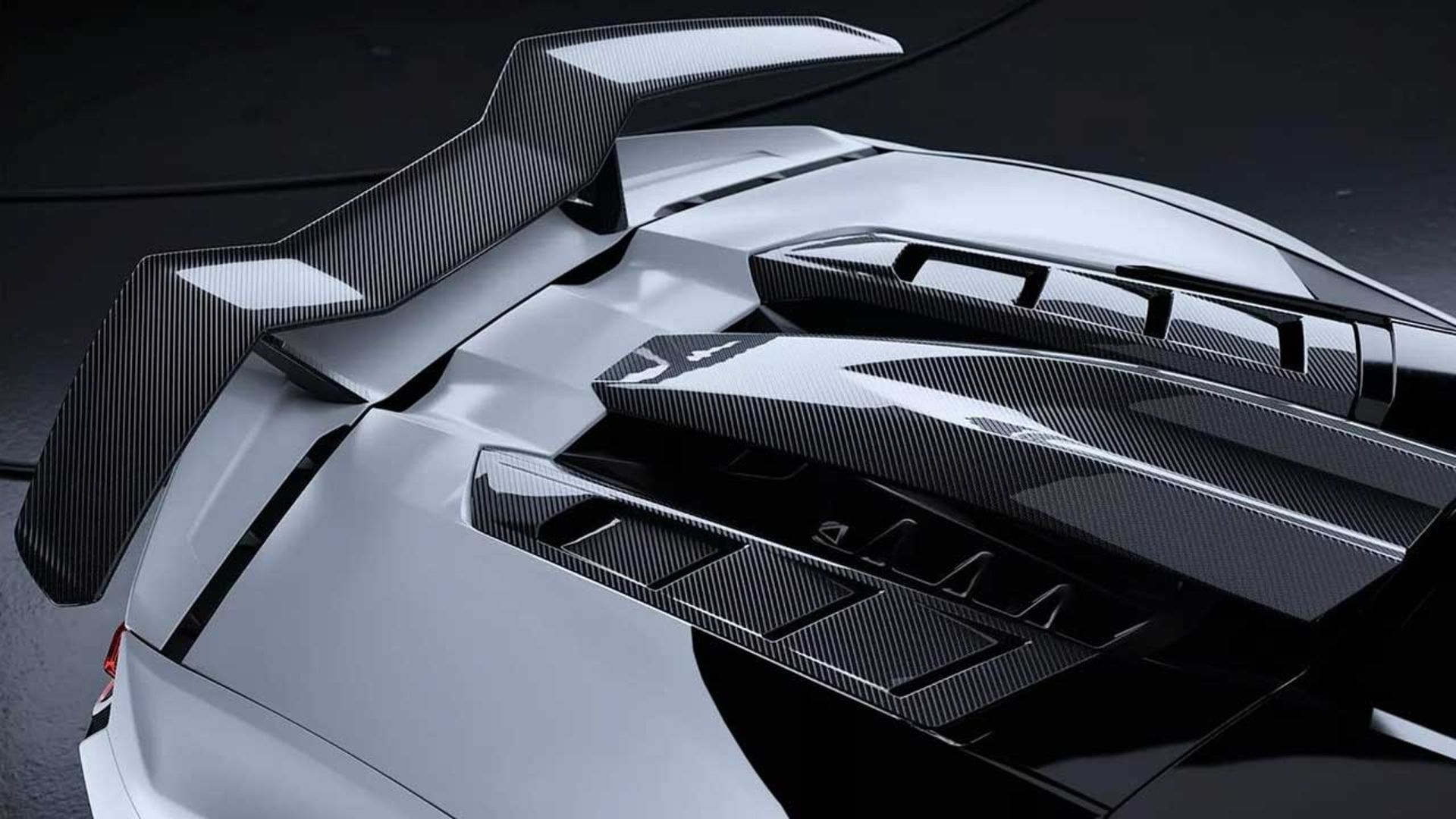 قطعات آیرودینامیک خودرو لامبورگینی تمراریو تیون‌شده نمای عقب