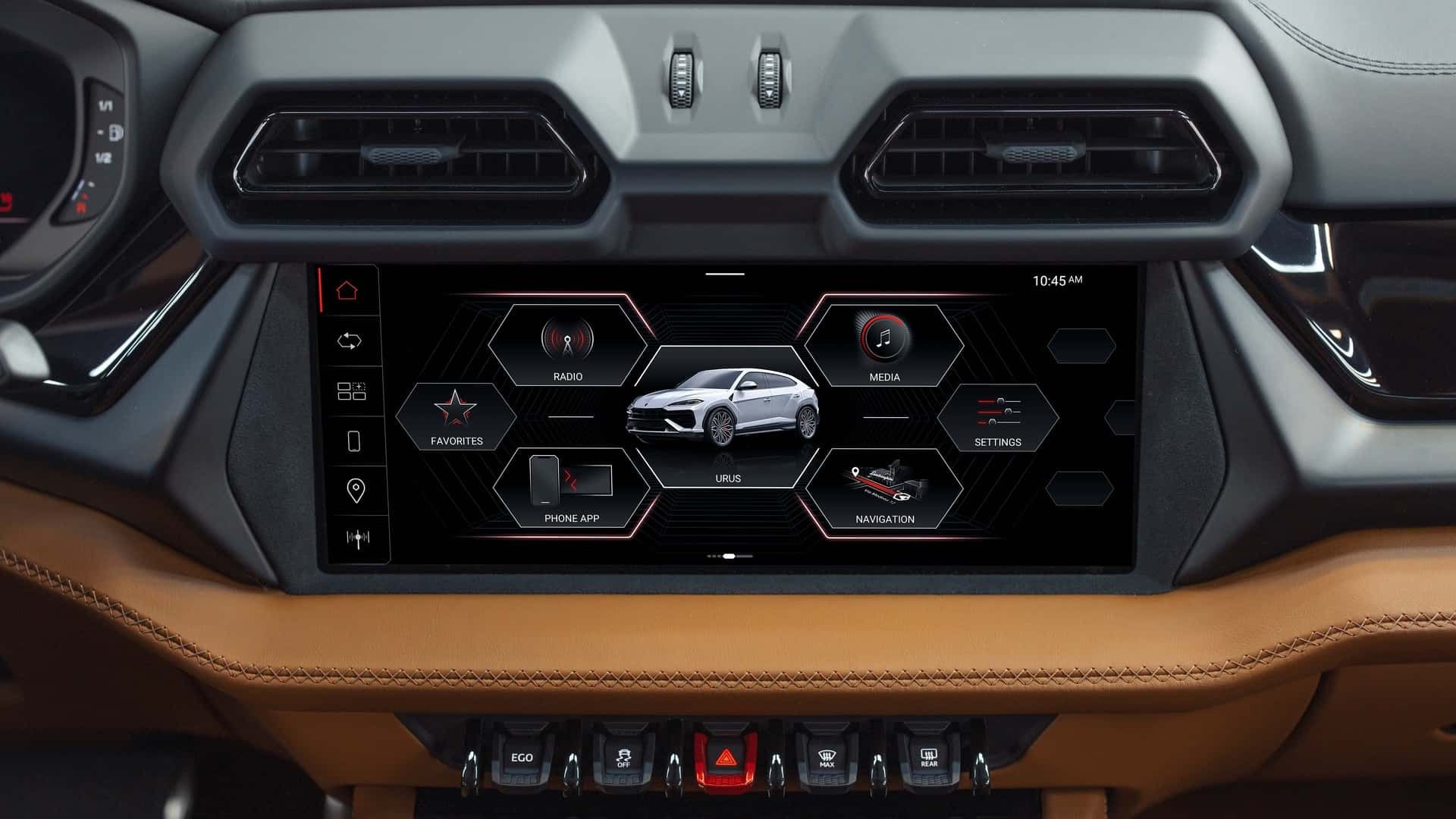 نمایشگر مرکزی خودرو لامبورگینی اوروس SE