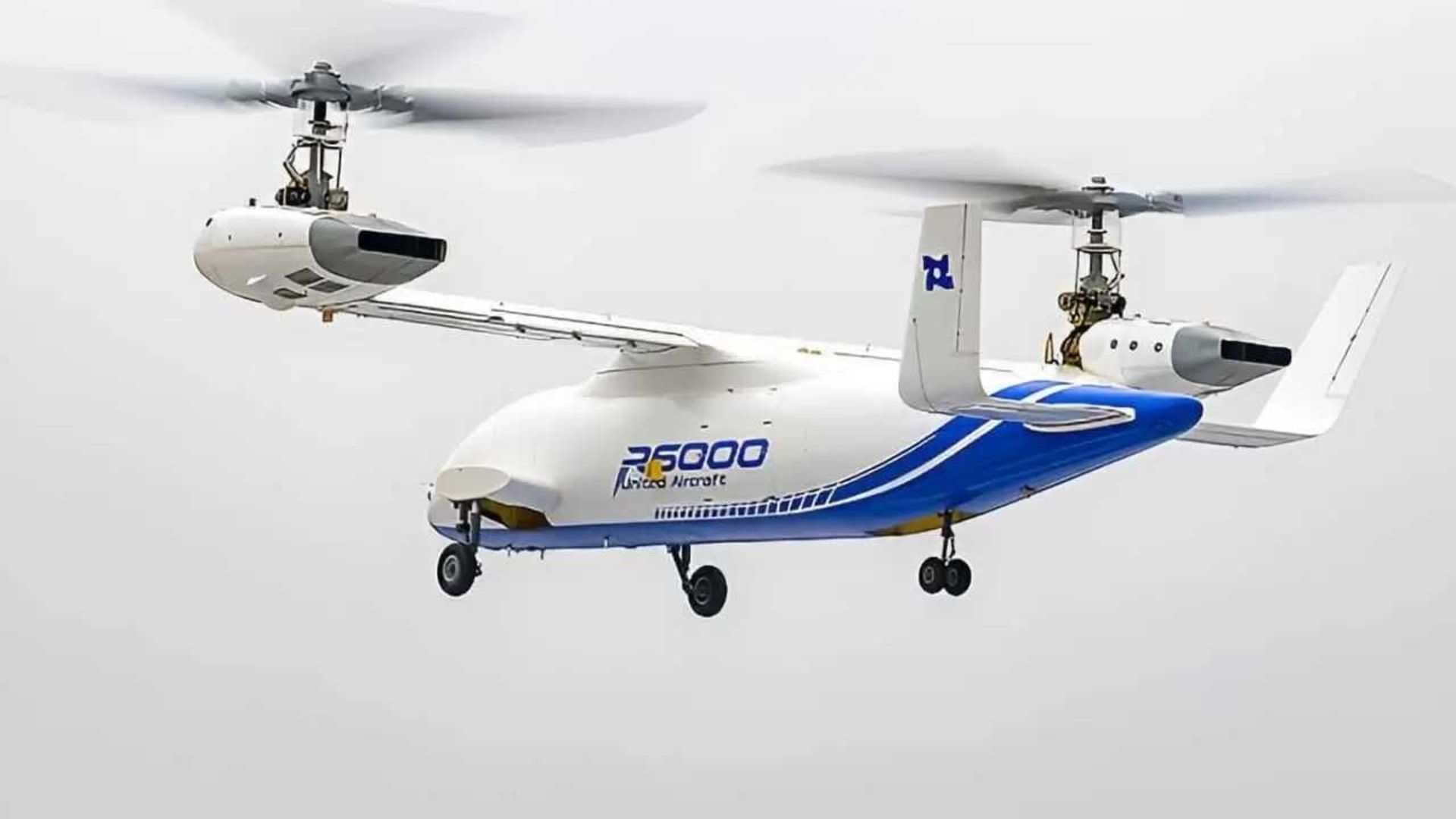 پهپاد تیلت‌روتور چینی R6000 در آسمان نمای پشت