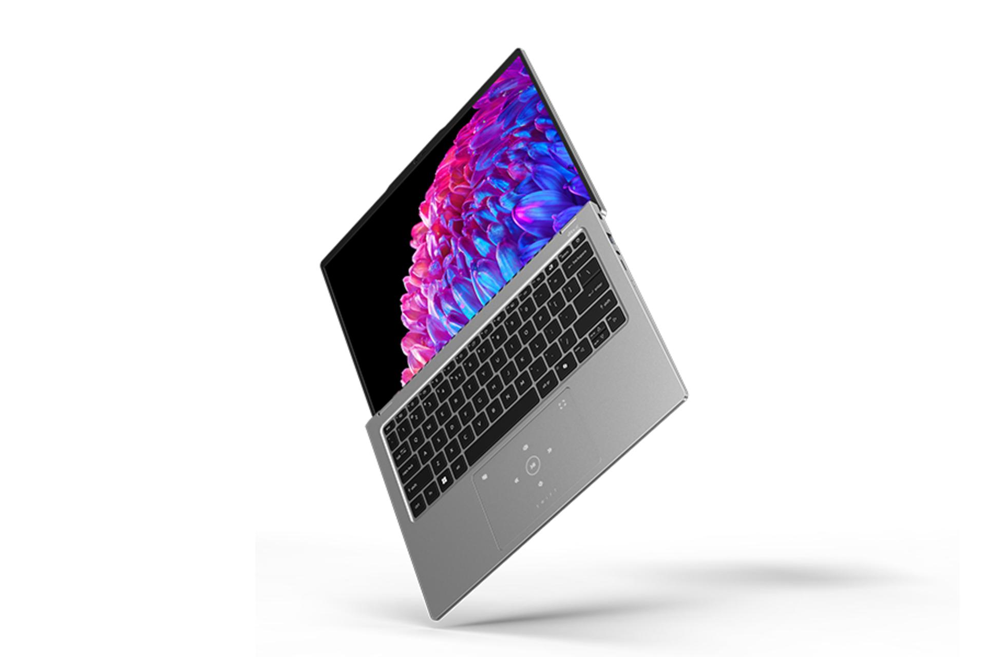 لپ تاپ ایسر Acer Swift Go 14 SFG14-73 لولا باز شده نمای کیبورد