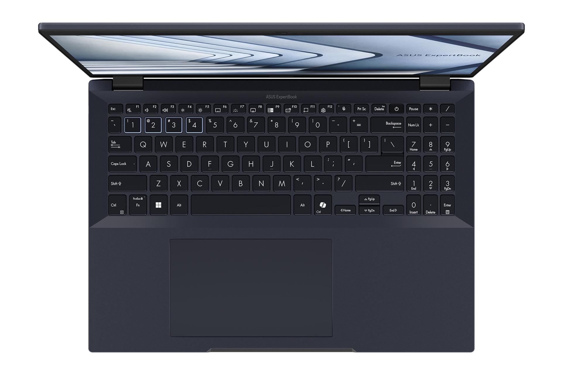 لپ تاپ ایسوس ASUS ExpertBook B3 B3604 نمای بالا و کیبورد