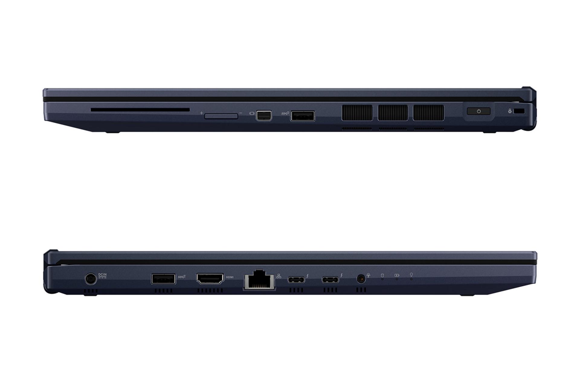 لپ تاپ ایسوس ASUS ExpertBook B6 Flip B6602FC2 نمای جانبی و درگاه ها