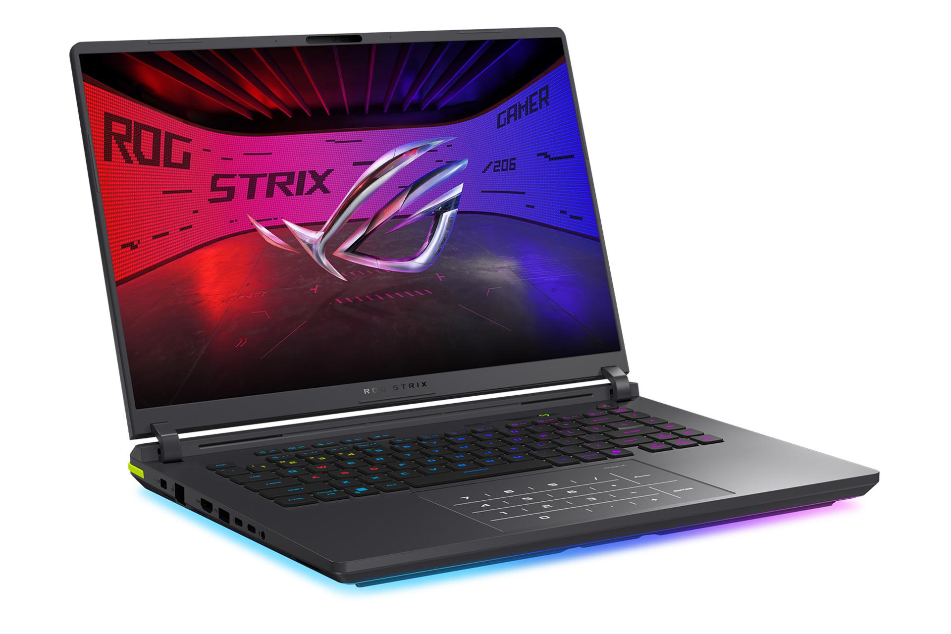 لپ تاپ ایسوس ASUS ROG Strix G16 G615 2025 نمای جلو و چپ