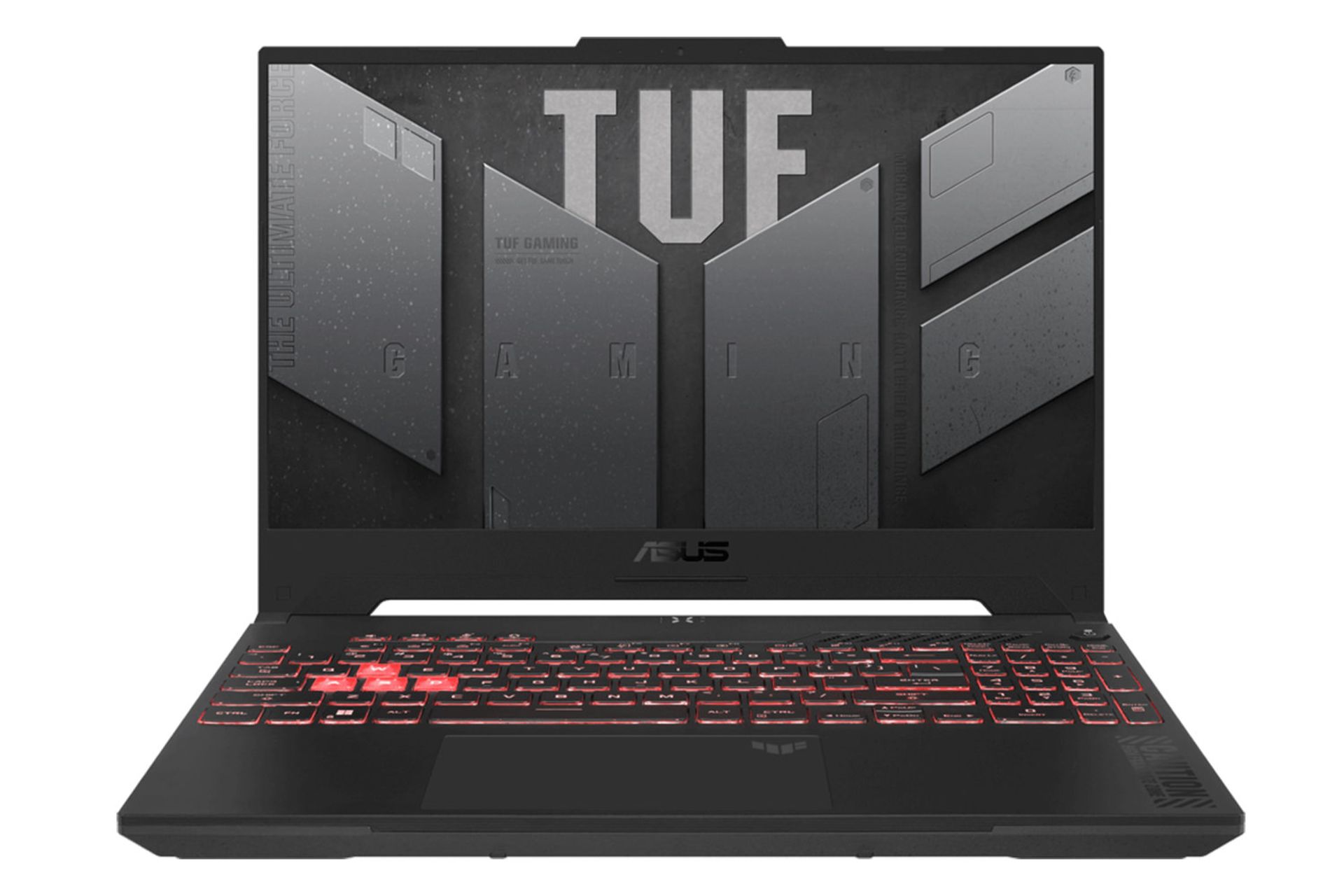 لپ تاپ ایسوس ASUS TUF Gaming A15 FA507NU نمای جلو صفحه نمایش روشن