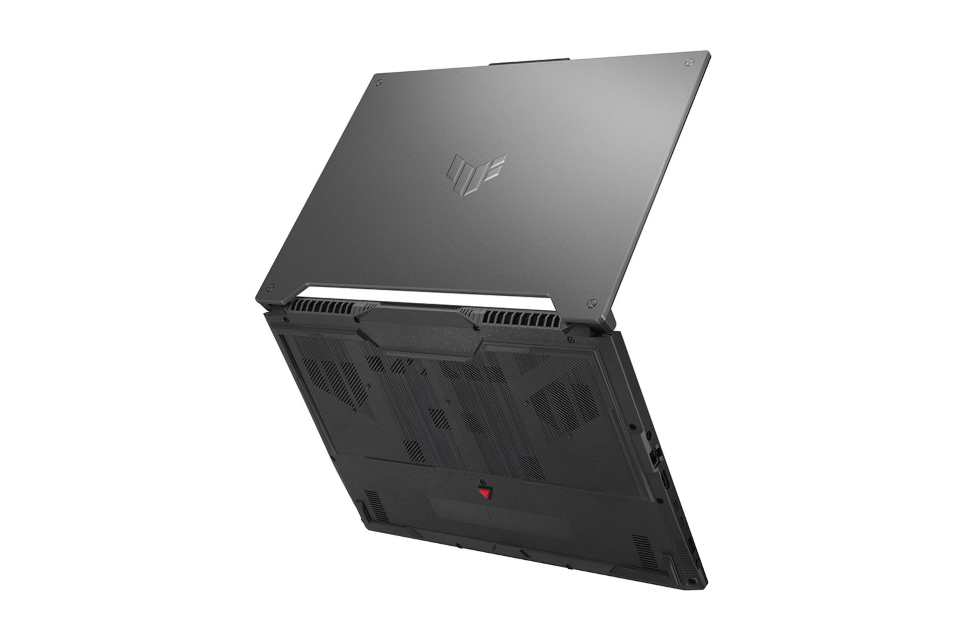 نمای پنل پشت و زیرین لپ تاپ ایسوس ASUS TUF Gaming F15 FX507VV4 و نمایش لوگو و منافذ عبور هوا