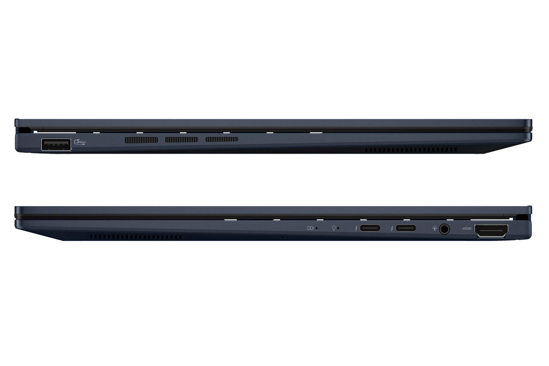لپ تاپ ایسوس ASUS Zenbook 14 OLED UX3405MA نمای جانبی و درگاه ها