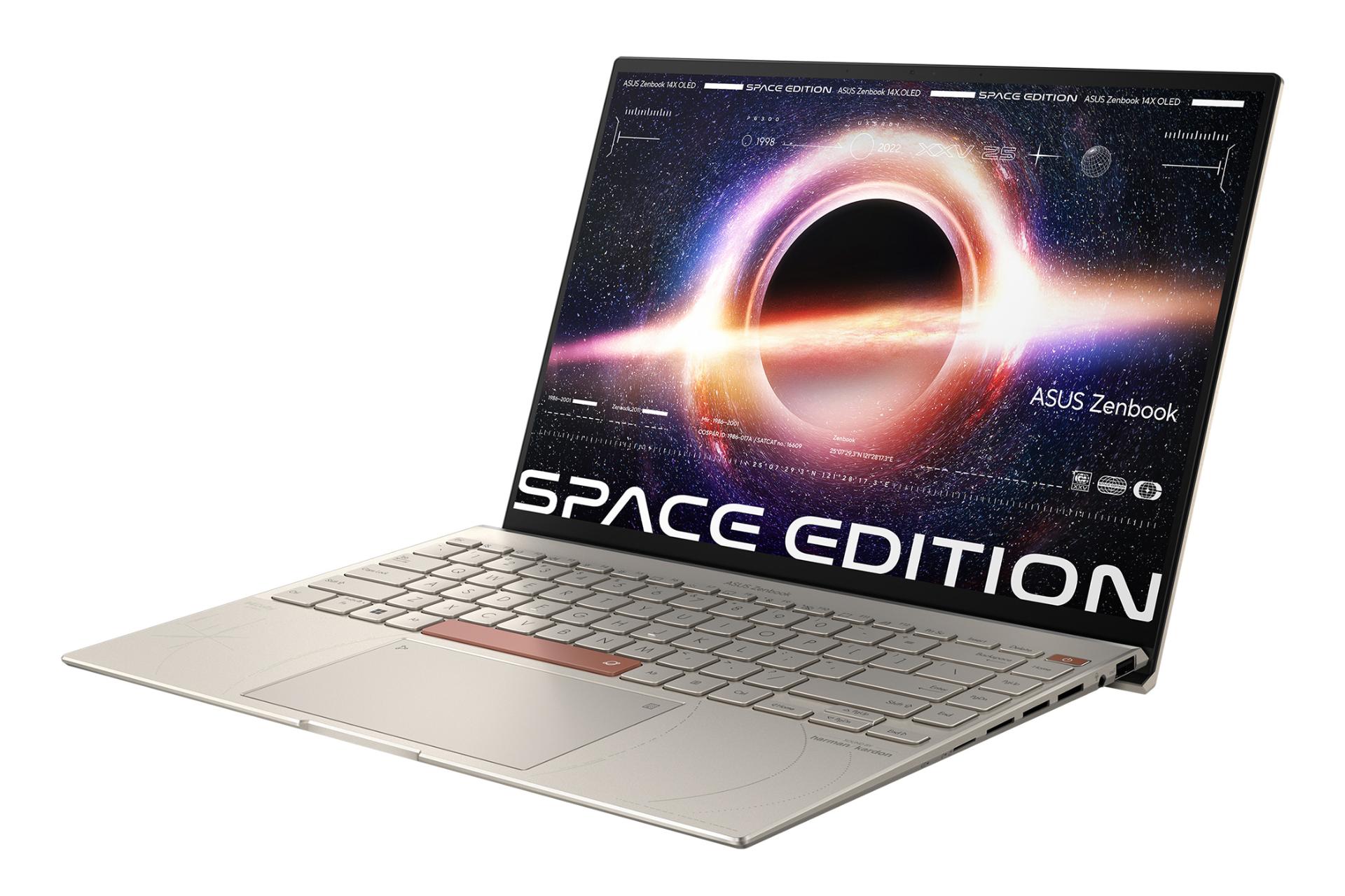 لپ تاپ ایسوس ASUS Zenbook 14X OLED Space Edition UX5401ZAS نمای راست صفحه نمایش روشن